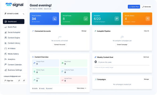 SIGNAL Dashboard - your all-in-one social media command center